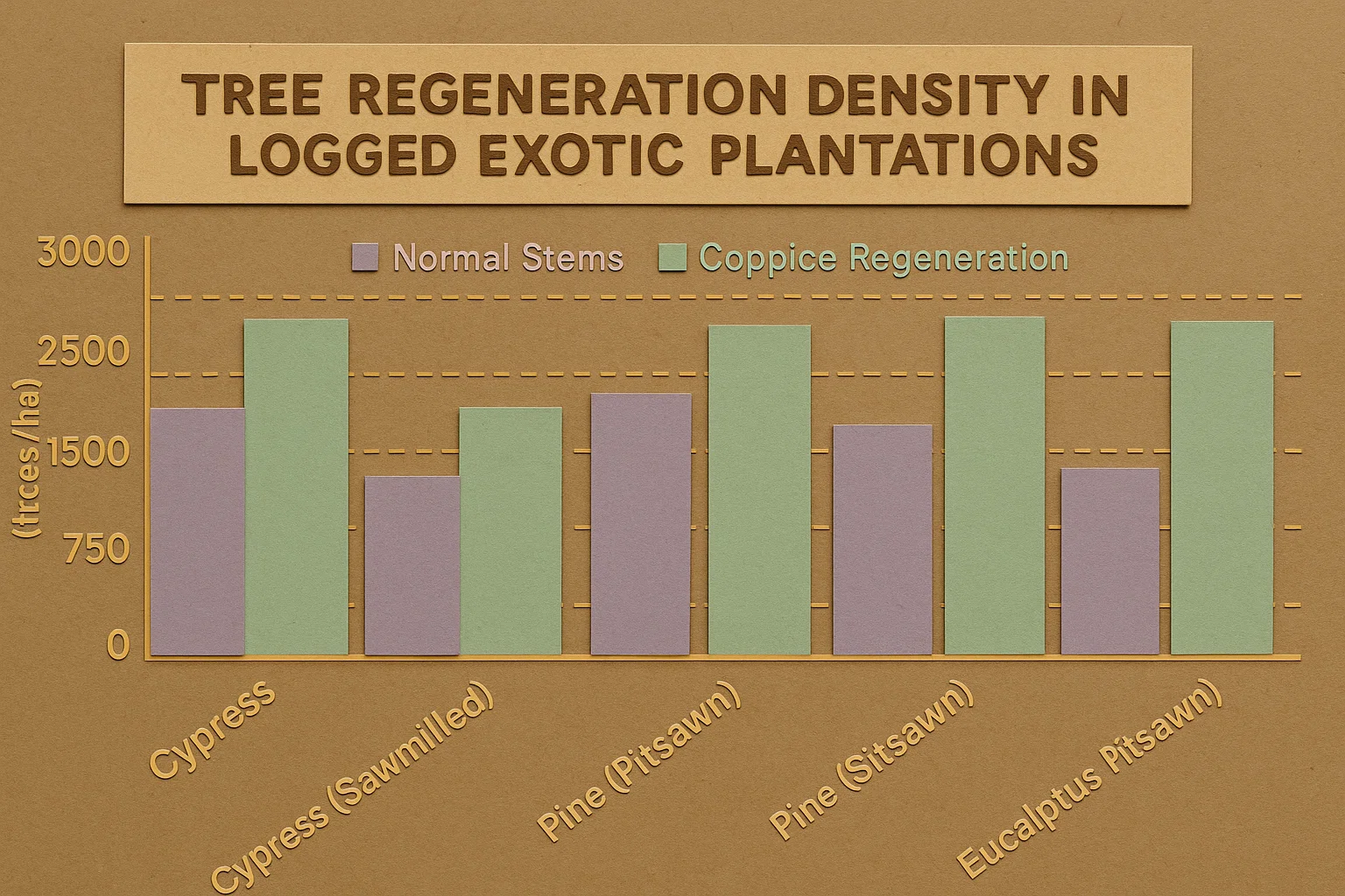 Tree Regeneration Density in Logged Exotic Plantations